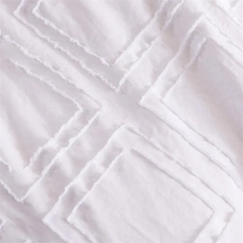 DecorBites™ Geometric Cut Flowers Bedding Set: Queen King Size Duvet Cover Pillowcases