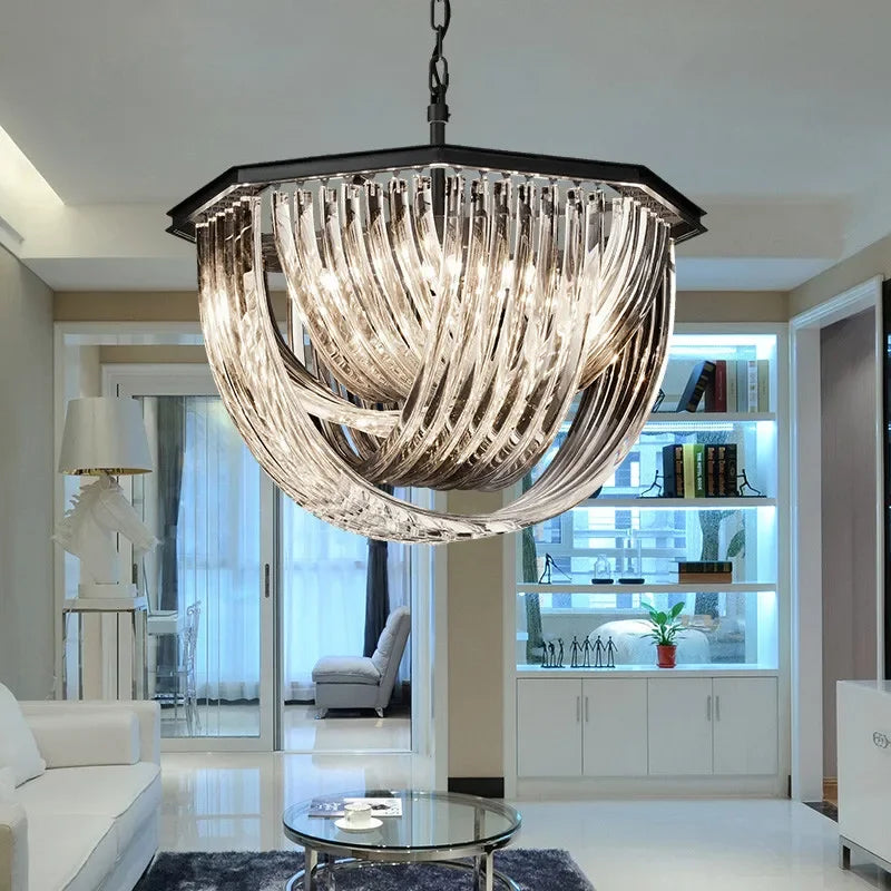 DecorBites™ Black Metal E14 Led Pendant Lights: Retro Loft Chain Hanging Lamp for Living Room