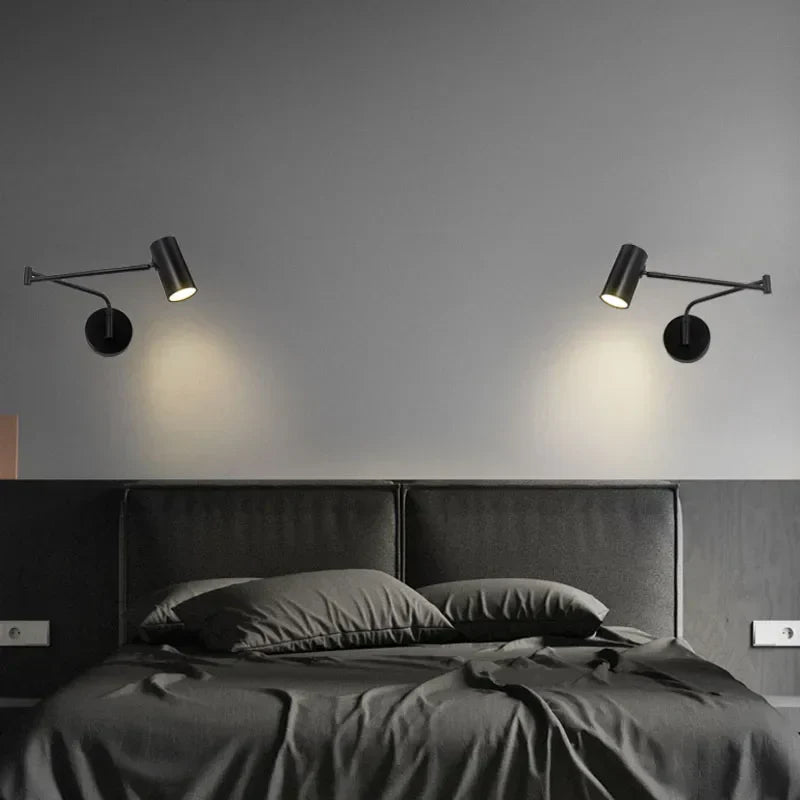 DecorBites™ Acrylic Iron LED Wall Lamp Modern Rotate Black Stair Light