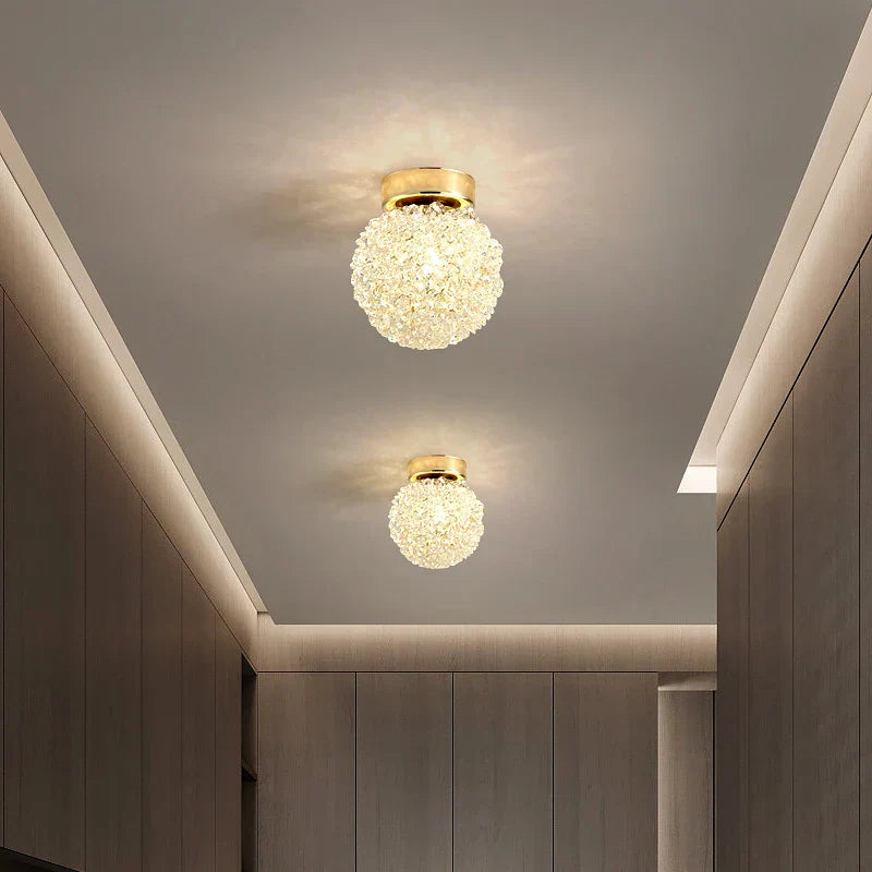 DecorBites™ Crystal Gold Ceiling Light for Bedroom Dining Room G9 Bulb