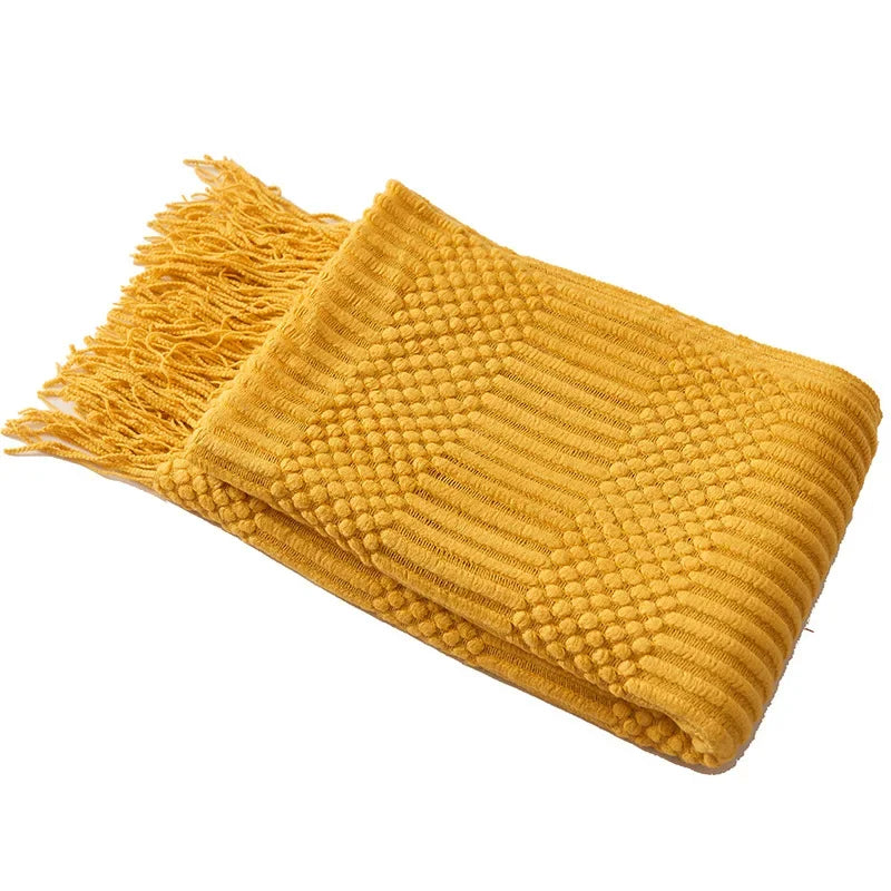 DecorBites™ Cozy Knitted Sofa Blanket - Winter Home Office Nap Comfort