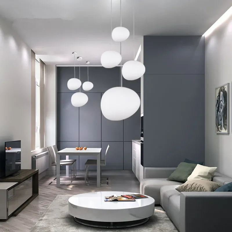 DecorBites™ Gregg Glass Pendant Lights for Living Room, Bedside, Modern Round Ceiling Lamps