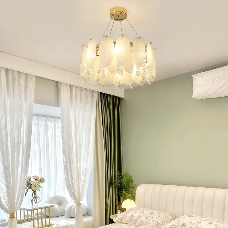 DecorBites™ Cream Wind LED Chandelier for Master Bedroom, Living Room & Children's Room