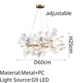 DecorBites™ Leaf Branch Ceramic Chandelier | Modern Golden Lighting Fixture for Living Room