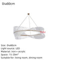 DecorBites™ Golden Round Ceiling Chandelier for Bedroom Dining Art Gallery Indoor LED Fixture