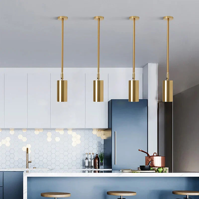 DecorBites™ Gold Long Arm Ceiling Pendant with Rotating LED Spotlights
