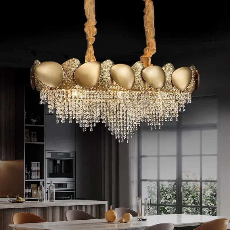 DecorBites™ Crystal Tassles Pendant Light 2024 | Modern Luxury Chandelier for Living Room