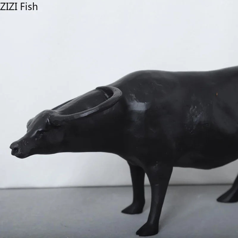 DecorBites™ Cowherd Shepherd Boy Resin Figure Sculpture for Modern Home Decor