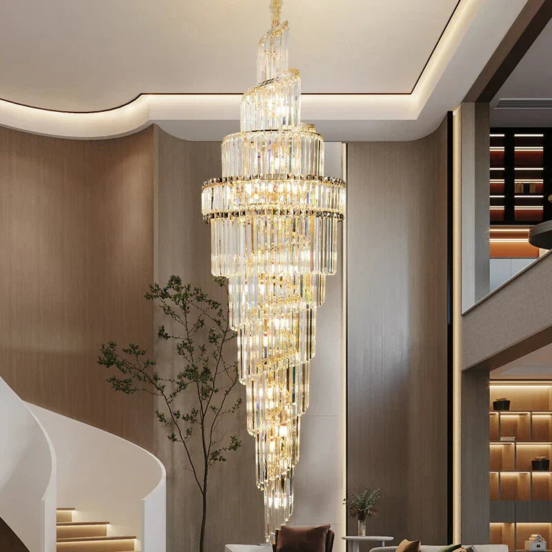 DecorBites™ K9 Deluxe Crystal Pendant Chandelier: Dazzling LED Ceiling Light for Modern Elegance