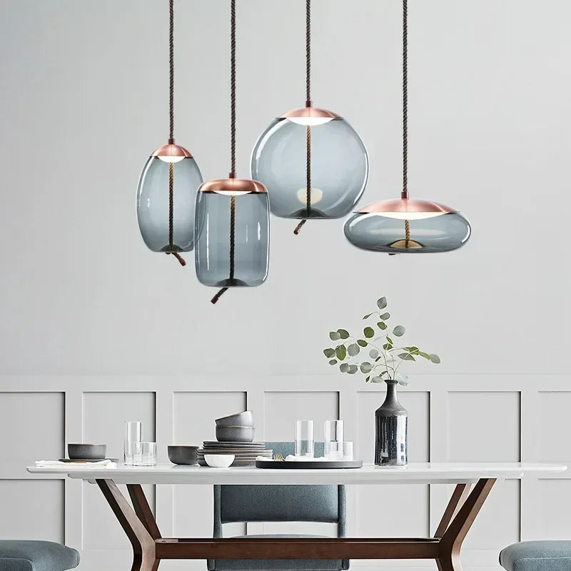 DecorBites™ Glass Chandelier Knot Pendant Lamp for Bedroom Kitchen Dining Room