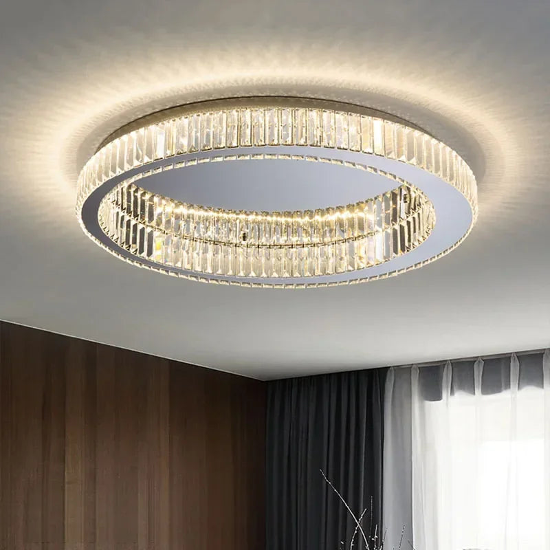 DecorBites™ Crystal Circle LED Ceiling Chandelier for Modern Living Spaces
