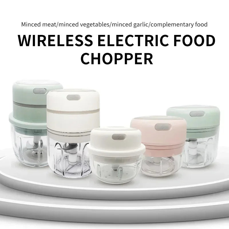 DecorBites™ Electric Food Chopper Mini Garlic Masher Meat Grinder Vegetable Chopper