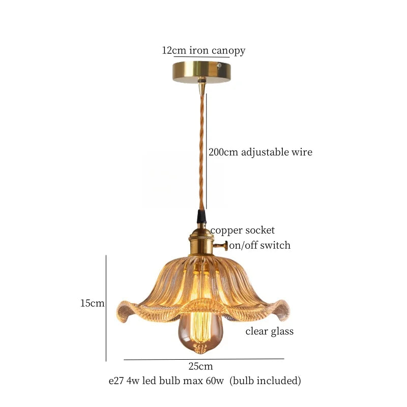 DecorBites™ Glass LED Hanging Lamp | Minimalist Copper Pendant Light