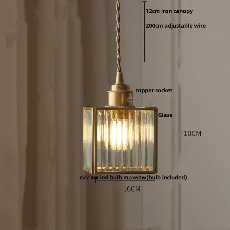 DecorBites™ Copper Glass LED Pendant Lamp, Modern Nordic Hanging Light