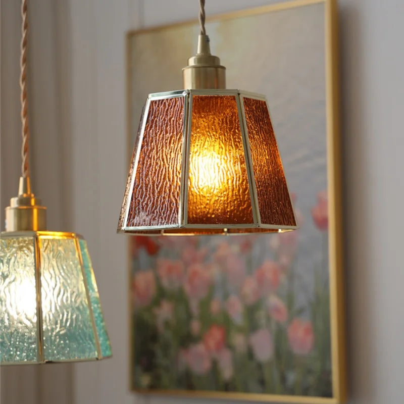 DecorBites™ Copper Glass LED Pendant Lamp, Modern Nordic Hanging Light