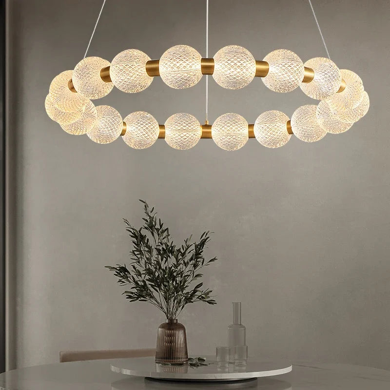 DecorBites™ Glass Ball LED Chandelier Pendant for Living Room & Bedroom