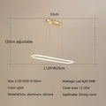DecorBites™ Gold Oval LED Chandelier Dimmable Dining Room Pendant Light Fixture