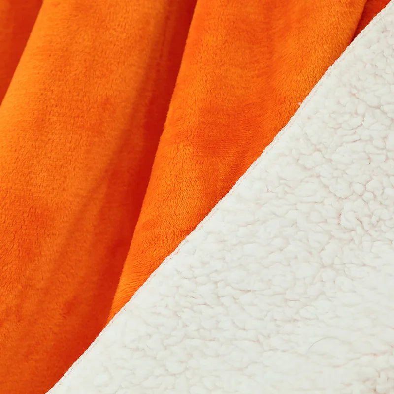 DecorBites™ Double-Layer Warm Blanket: Flannel & Lamb Wool Sofa Blanket