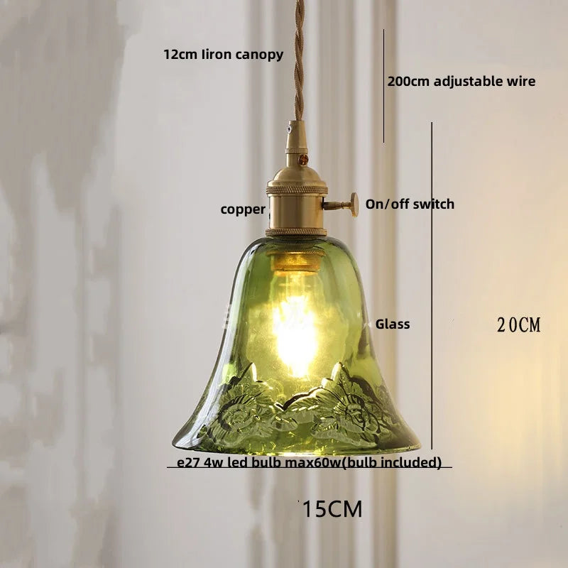 DecorBites™ Copper Glass LED Pendant Light - Modern Adjustable Hanging Fixture for Home deco