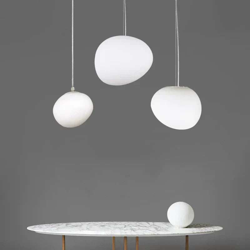 DecorBites™ Glass Ball LED Pendant Light - Modern White Nordic Hanging Fixture