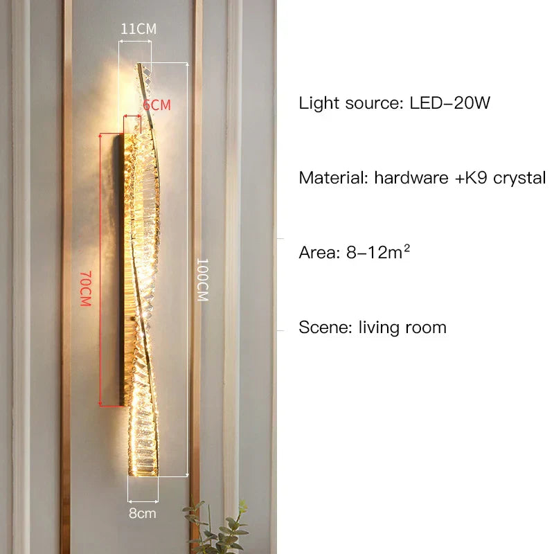 DecorBites™ Crystal Wall Sconce for Bedroom & Living Room Decor