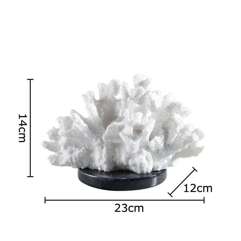 DecorBites™ Coral Resin Sculpture: Modern Desk Decor & Artwork Crafted Landscape Ornaments