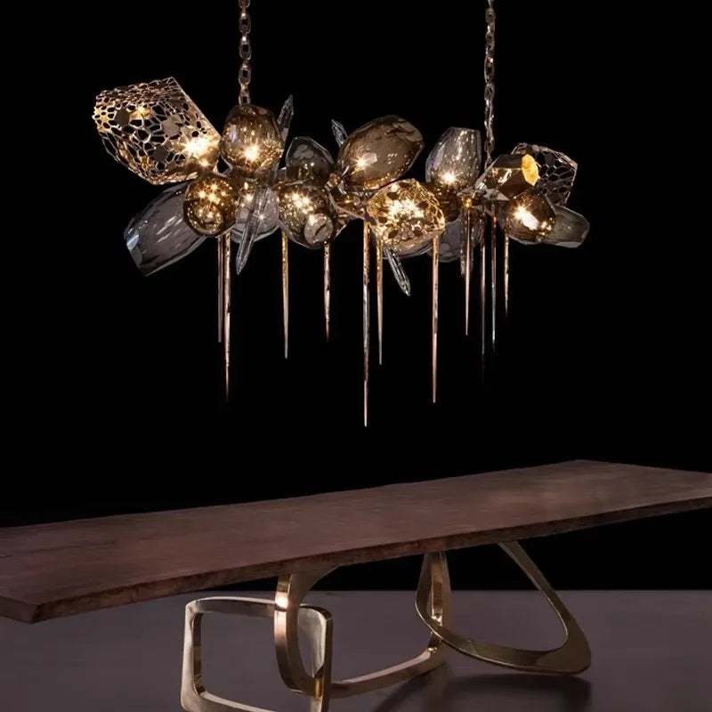 DecorBites™ Crystal Duplex Chandelier - Modern Designer Lighting for Living Room