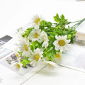 DecorBites™ Daisy Bouquet Green Plant Synthetic Flowers Set for Home Decor & Weddings