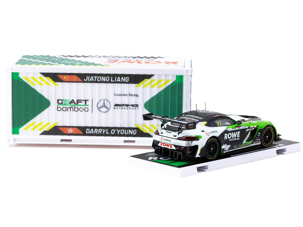 Mercedes-AMG GT3 #77 Liang Jiatong - Darryl O'Young "Craft-Bamboo Racing" "GT World Challenge Asia 2025 - Beijing Season Finale" (2025) with Container Display Case "Hobby64" Series 1/64 Diecast Model Car by Tarmac Works