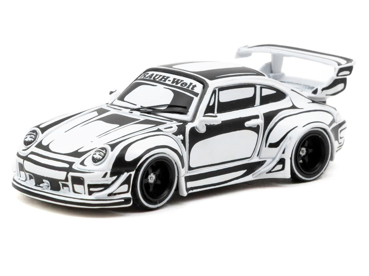 RWB 993 "Designed by Joshua Vides" Black and White "Hobby64" Series 1/64 Diecast Model Car by Tarmac Works