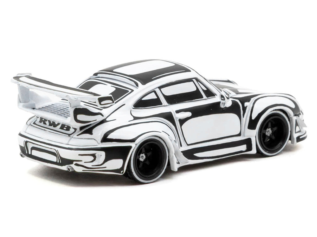 RWB 993 "Designed by Joshua Vides" Black and White "Hobby64" Series 1/64 Diecast Model Car by Tarmac Works