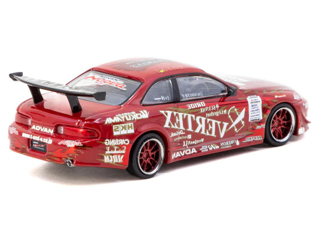 Toyota VERTEX Ridge TE3005 Soarer RHD (Right Hand Drive) Red Metallic with Graphics and Tarmac Cards "Global64" Series 1/64 Diecast Model Car by Tarmac Works