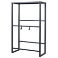 3-Tier Drink Crate Rack with Shelf for Beer and Water for Kitchen and Garage-Black