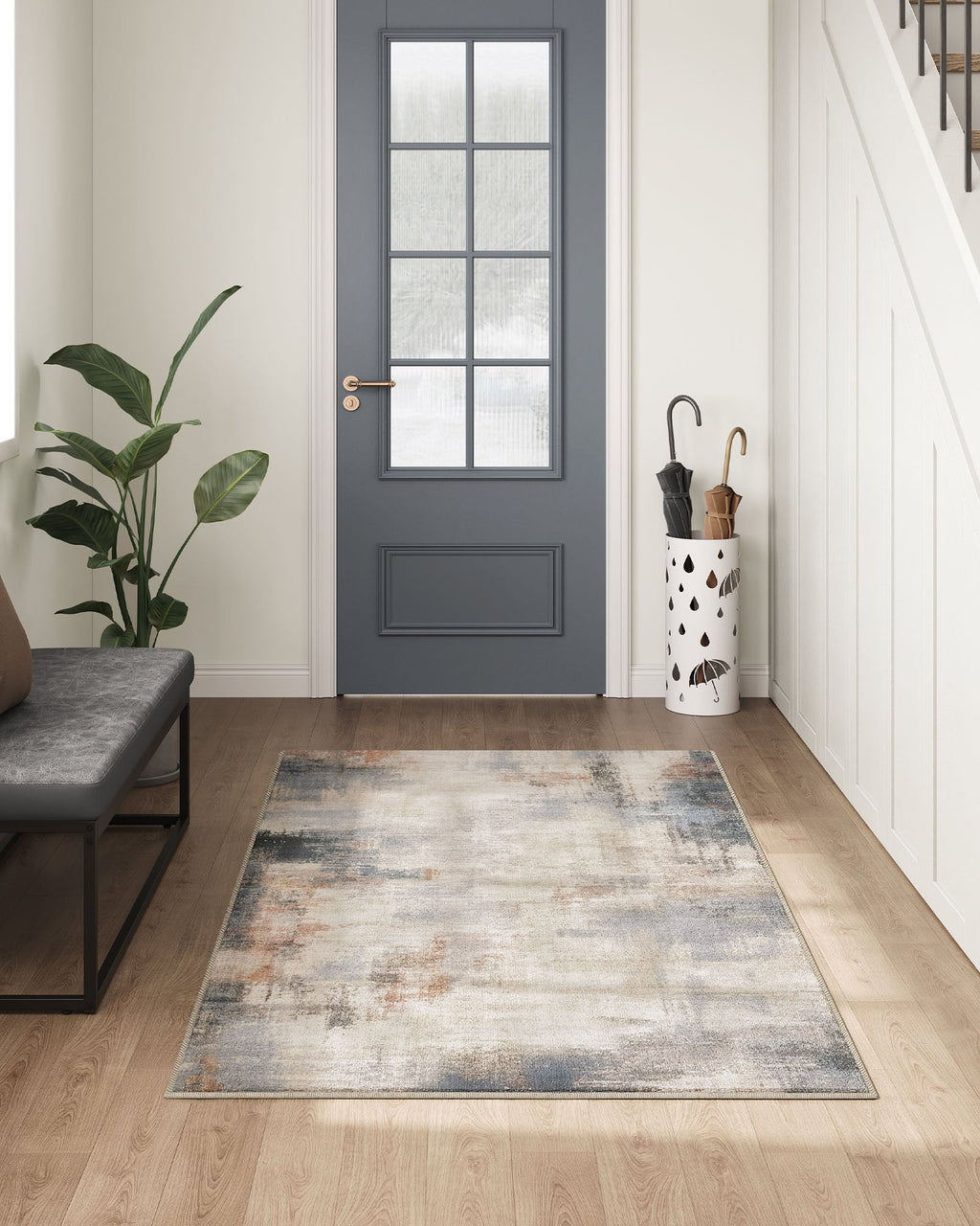 3x5 ft Area Rug, Modern Abstract Style
