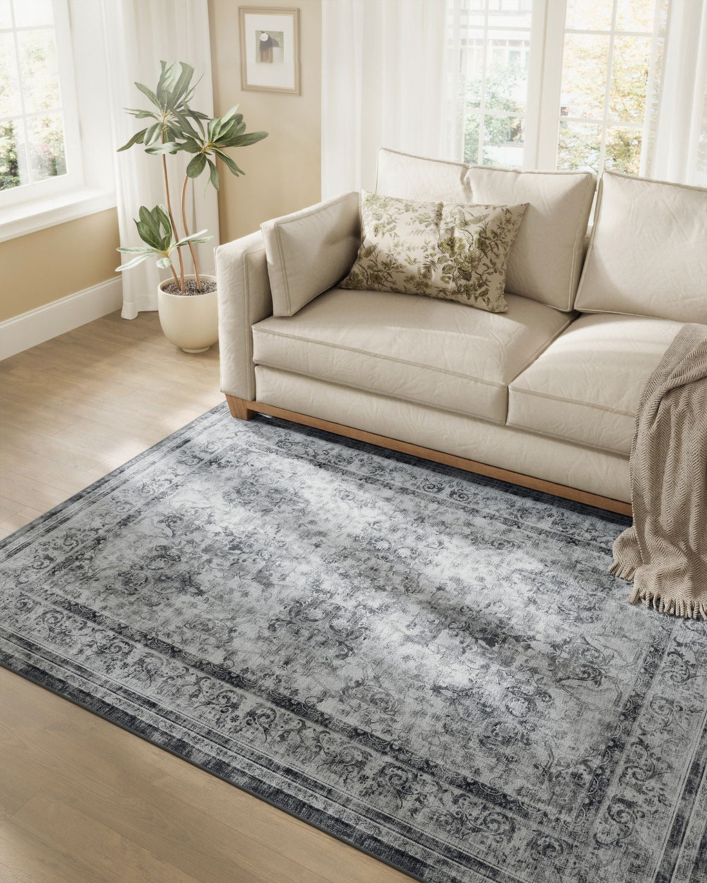 5x7 ft Area Rug, Farmhouse Style
