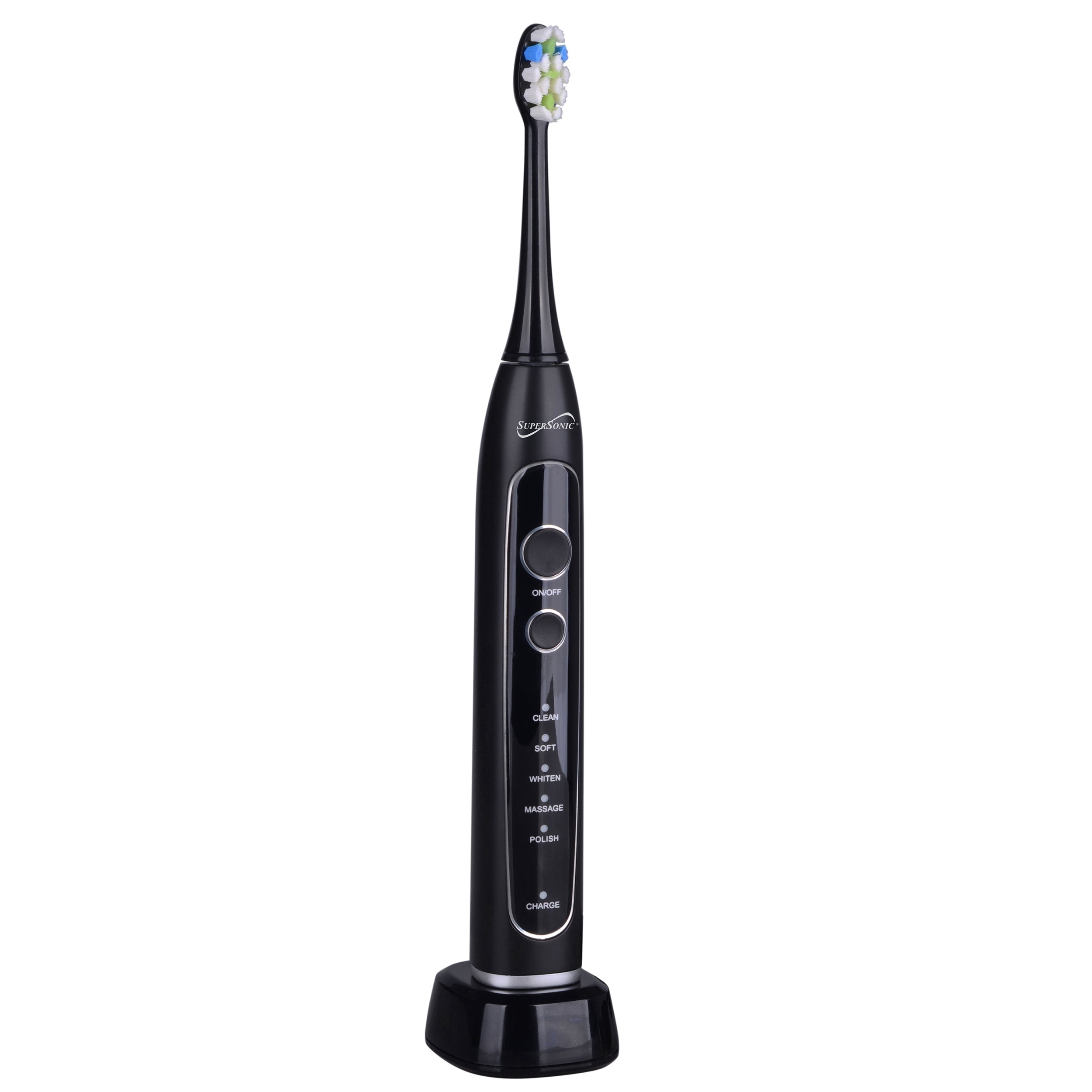 SuperSonic Sonic Zoom Advance Wireless Rechargeable Toothbrush in Black