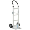Aluminum Dolly Cart with 2 Rubber Wheels and Ergonomic Handle-Silver