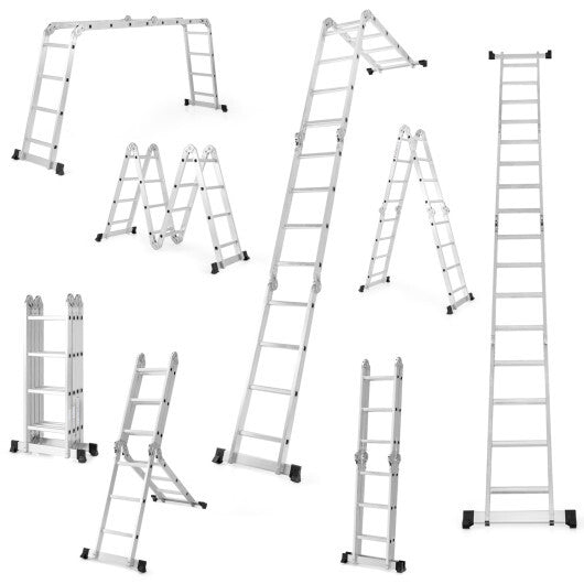 15 Feet Folding Aluminum Ladder with Safe Locking Hinge