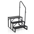 Heavy Duty Hot Tub Stair with Wide Anti-Slip Platforms for Porch and Mobile Home-Black