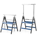 2 Pack Heavy Duty Metal Folding Saw Horses with Adjustable Height- Blue