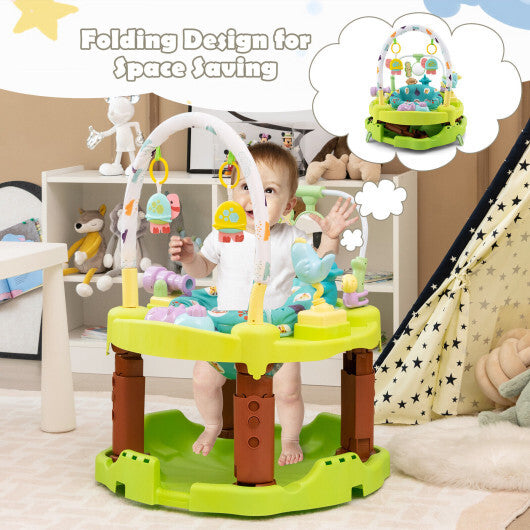 3-in-1 Baby Activity Center with 3-position for 0-24 Months-Green - Color: Green