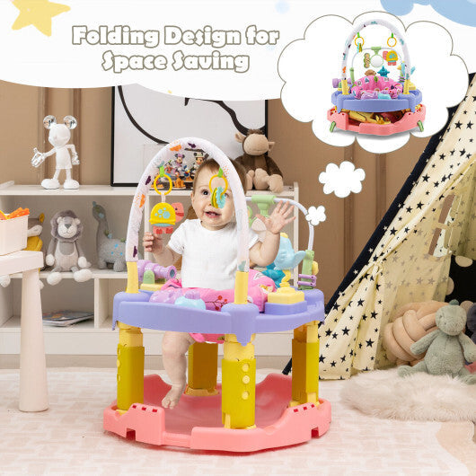 3-in-1 Baby Activity Center with 3-position for 0-24 Months-Pink - Color: Pink