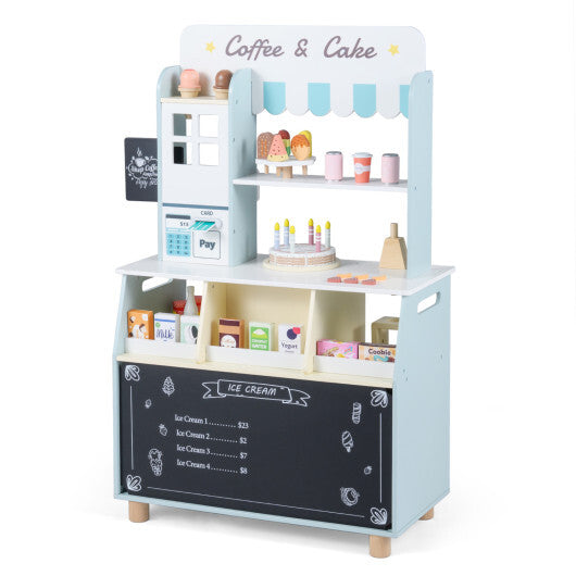 Kids Ice Cream Shop with 27 Accessories and Ice Cream Machine for Ages 3+-Pink