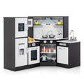 Kids Corner Pretend Kitchen Playset with Separated Washing Basin-Coffee