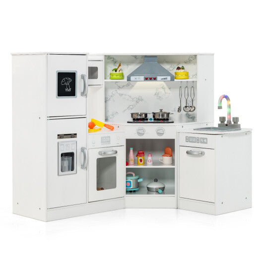 Kids Corner Pretend Kitchen Playset with Separated Washing Basin-Coffee