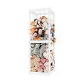 300L Large Stuffed Animal Storage with Open Top and Elastic Cords-White
