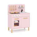 Kids Kitchen Playset with Cooking Accessories and Storage-Pink