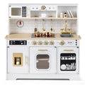 Wooden Play Kitchen for Kids with Realistic Lights and Sounds-White