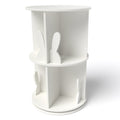 2 Tier Freestanding Kids Rotating Bookshelf Storage Rack with Bunny Baffles-White