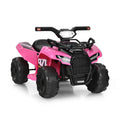 6V Kids ATV Quad Electric Ride On Car with LED Light and MP3-Pink - Color: Pink